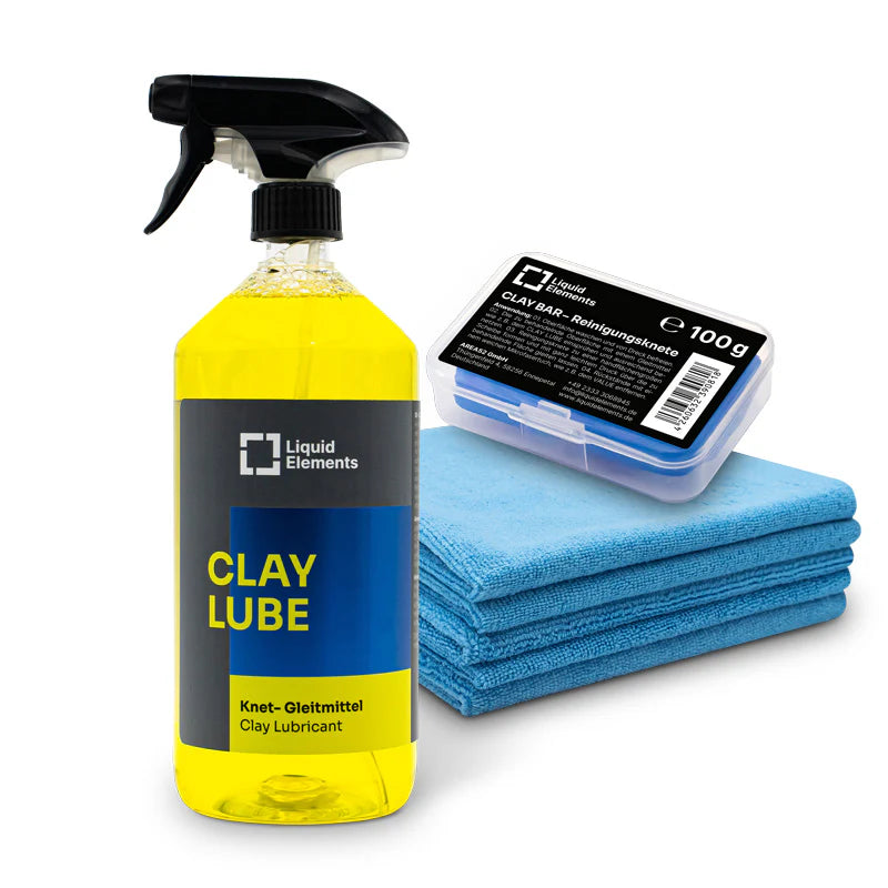 Liquid Elements Cleaning Clay Set met Clay Lube blauwe reinigingsklei en microvezeldoeken voor lakdecontaminatie