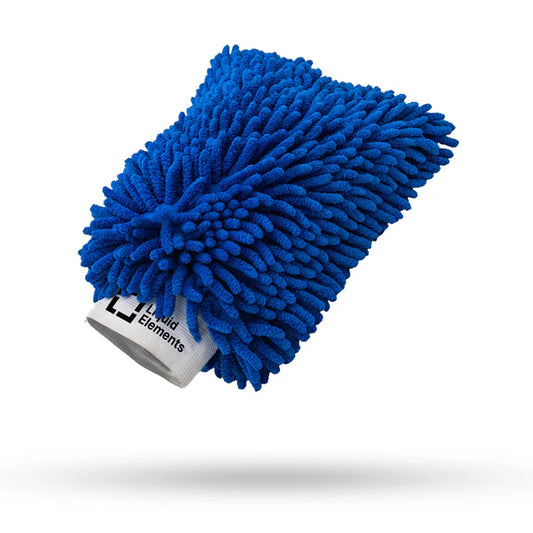 Liquid Elements CHUBBY 2.0 Blue Edition chenille microvezel washandschoen voor krasvrij auto wassen
