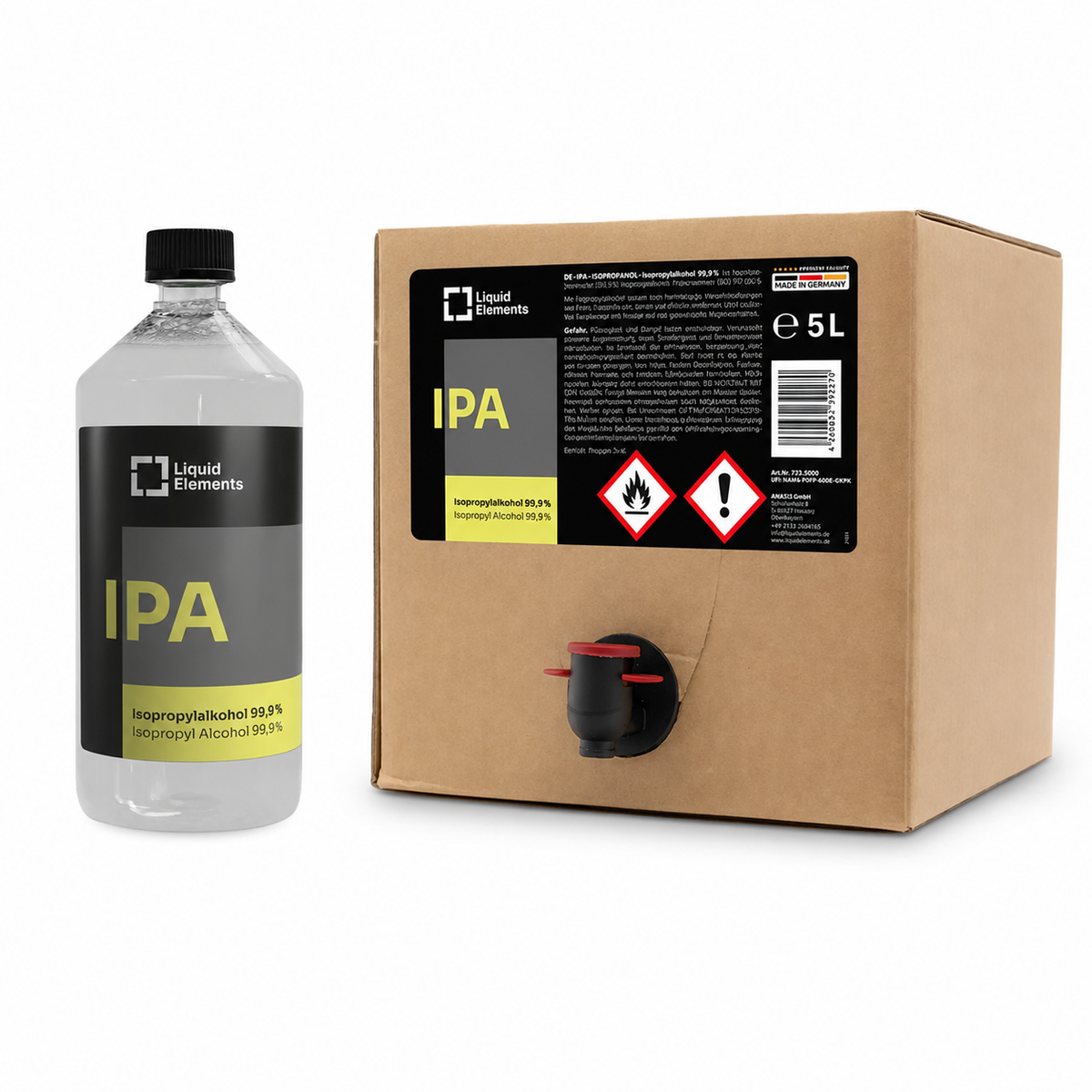 Liquid Elements IPA Isopropanol (99%) Lakreiniger productafbeelding