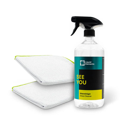 Liquid Elements Window Cleaning Set Basic met See You Glass Cleaner 1L en twee Streak Buster glasdoeken
