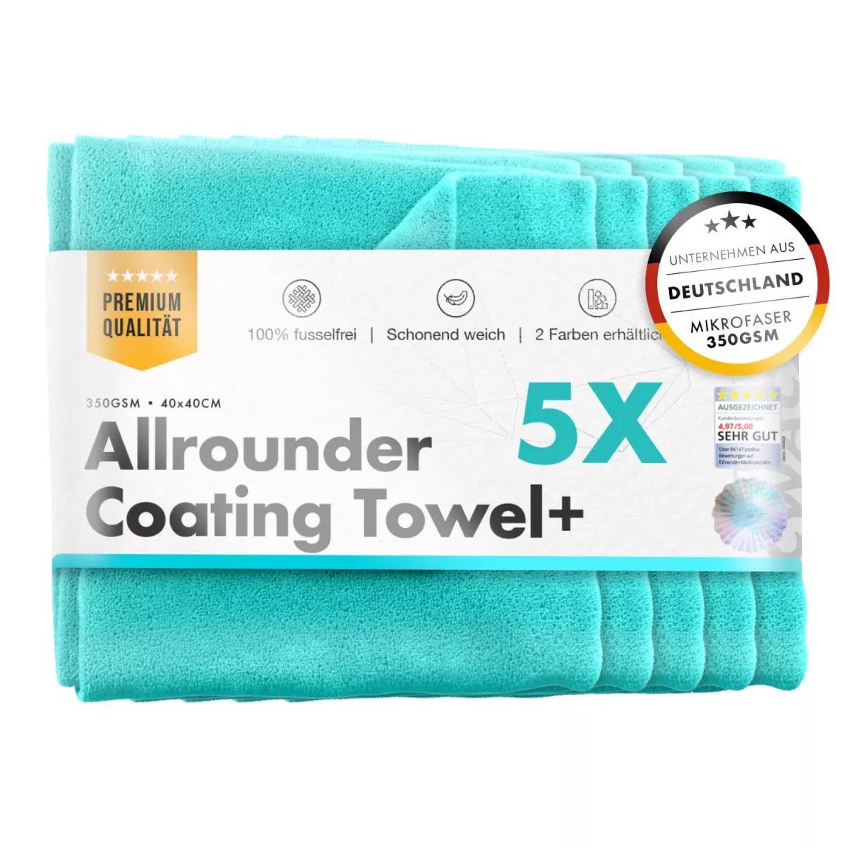 ChemicalWorkz® Allrounder Coating Towel 350 gsm 5 - pack - De Detailshop