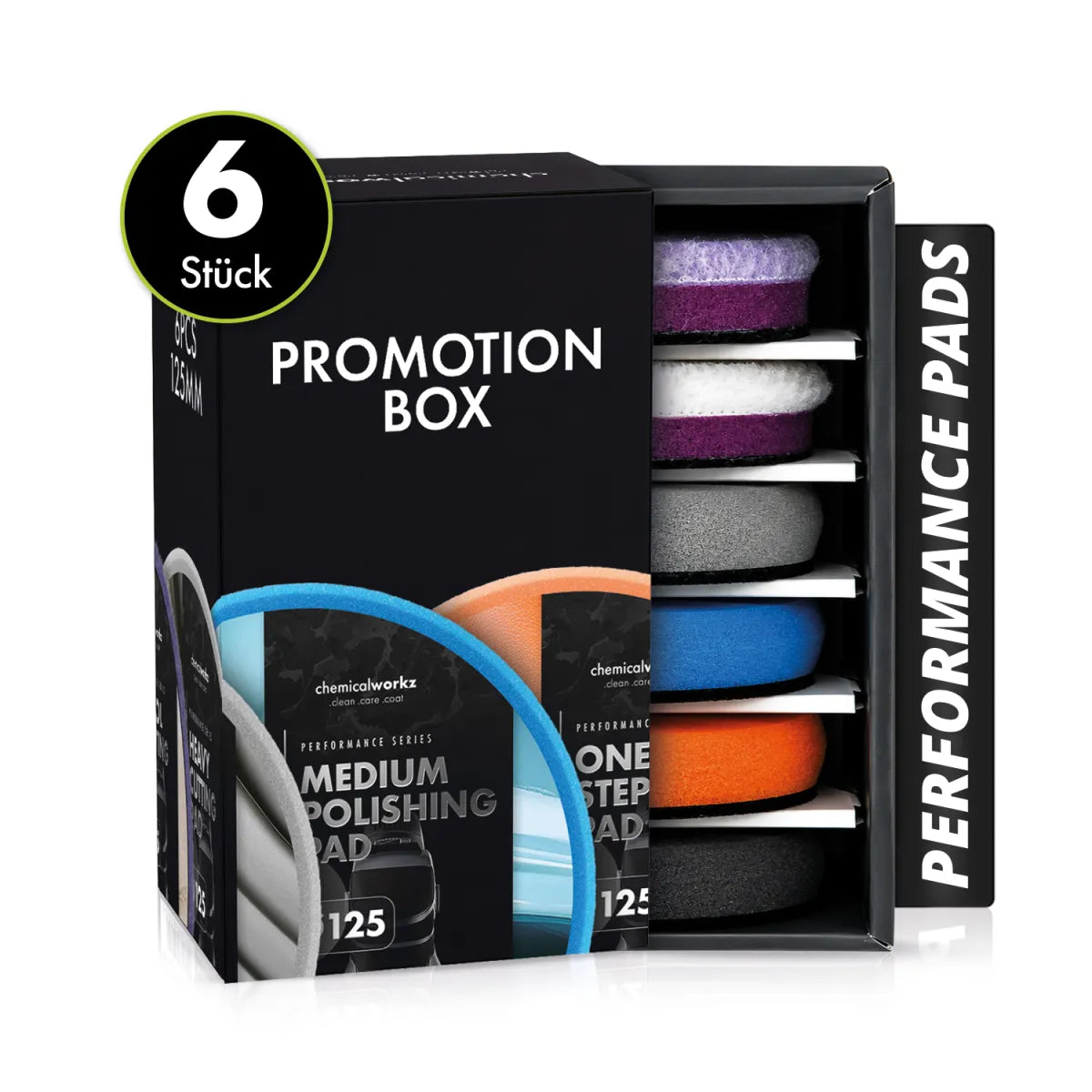 ChemicalWorkz Performance Pads Promotion Box 6-delig 125 mm