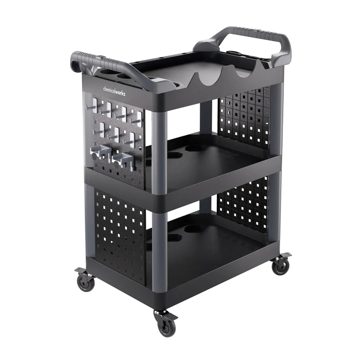 ChemicalWorkz Premium Detailing Trolley – complete trolley schuin vooraanzicht