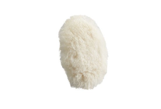 Witte Kenotek Rotary Wool Pad voor heavy cut met roterende polijstmachine