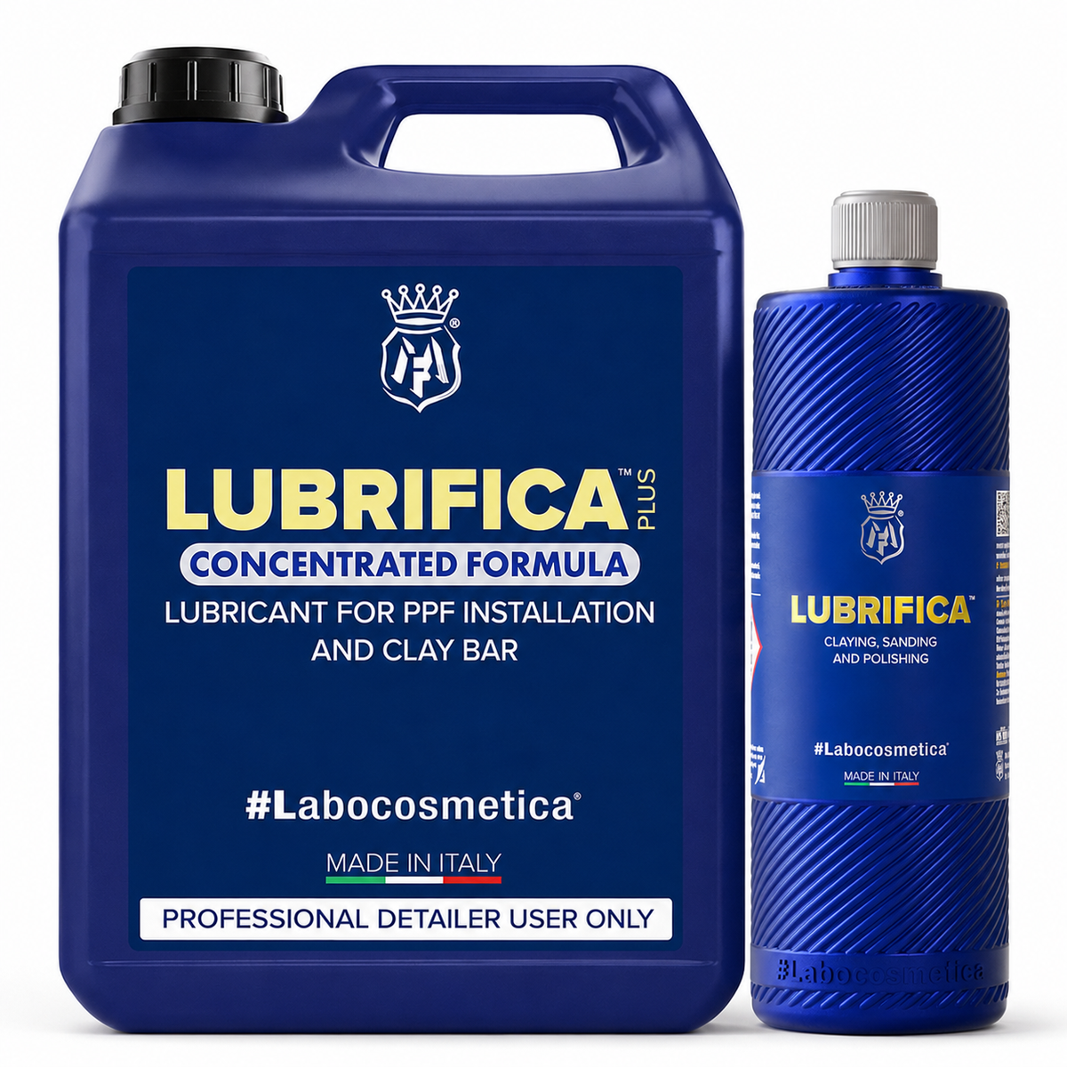 Labocosmetica LUBRIFICA clay lubricant in 500 ml en 4,5L verpakking