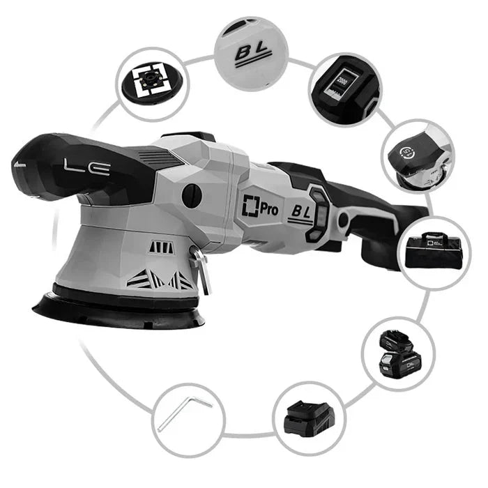 Liquid Elemundts A4500 Pro accu Poliermaschine complete set mit accu's und lader