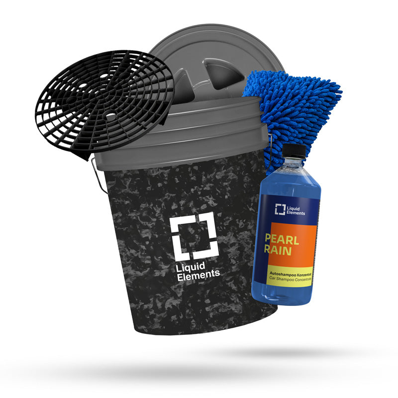 Liquid Elemundts autowas-set mit Forged Carbon wasemmer Basic
