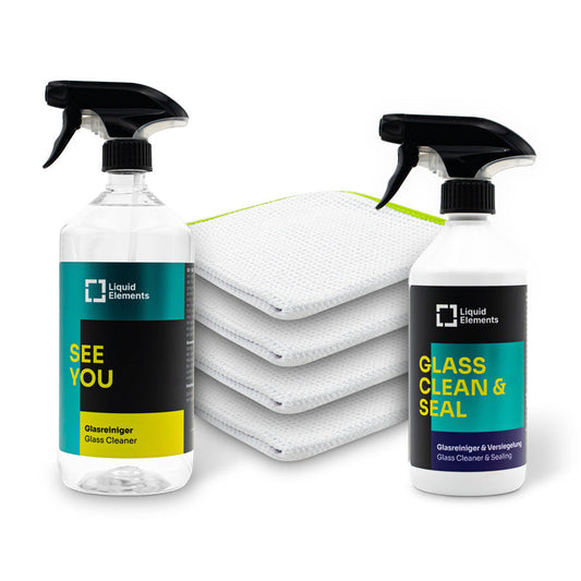 Liquid Elements Scheibenreinigingsset Advanced mit glasreinigers und glasdoeken