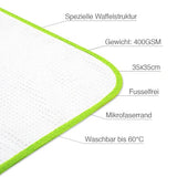 Detail von de fijne structuur von de Liquid Elemundts Streak Buster glasdoek