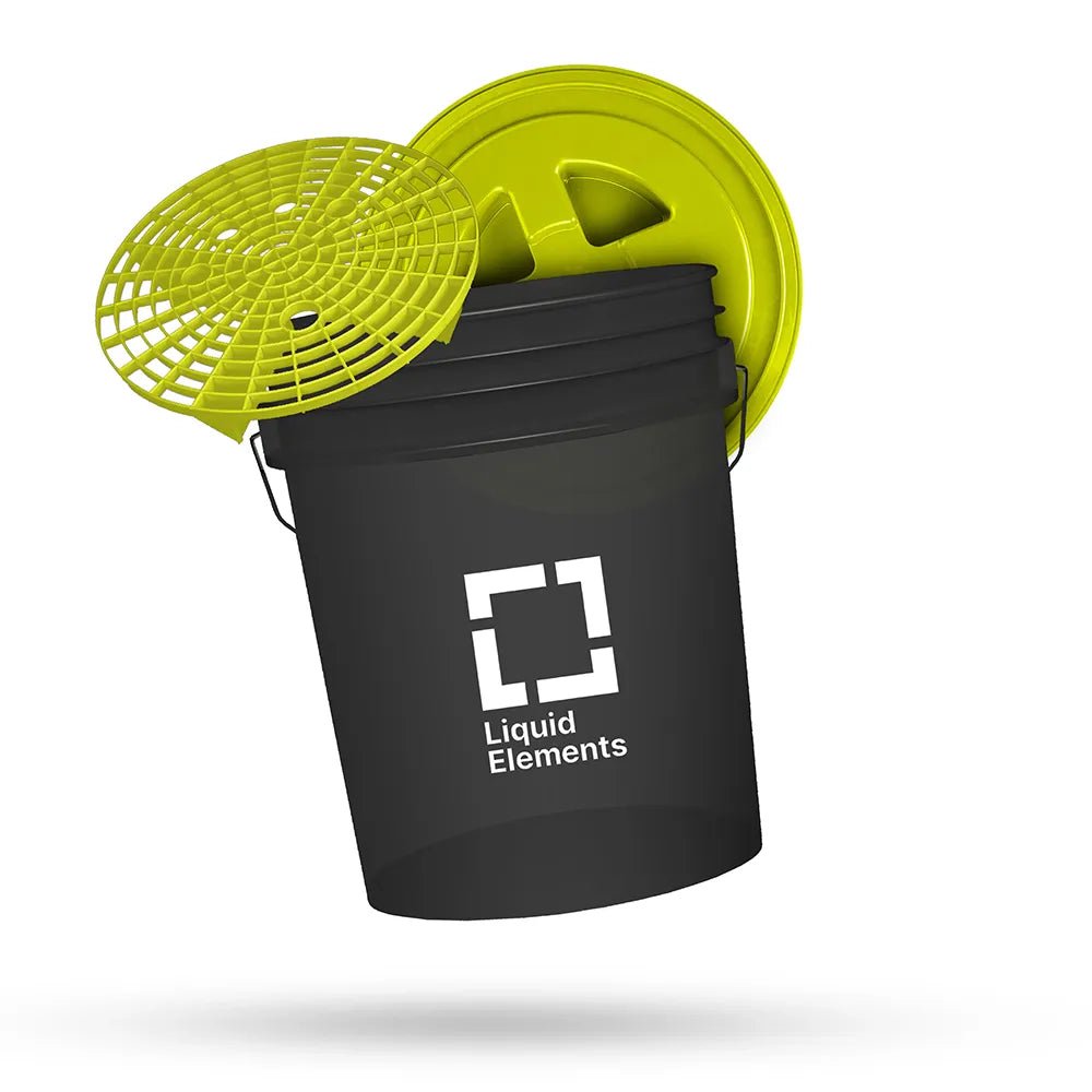 Liquid Elements Wasemmer Met Rooster & Deksel 20L – Transparant Zwart - De Detailshop