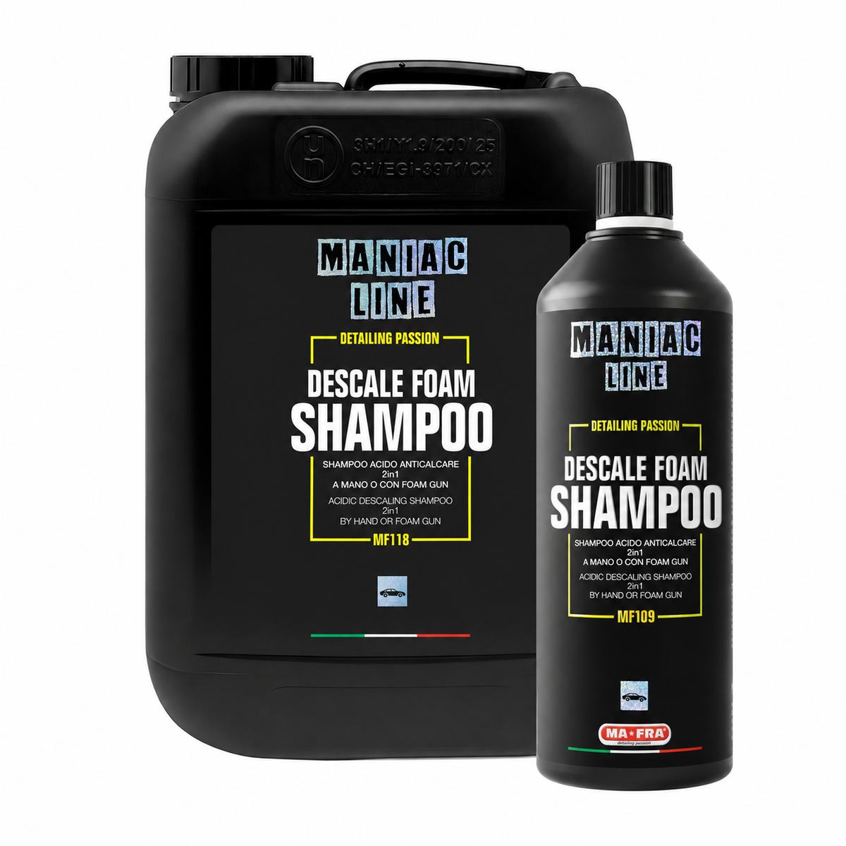 Maniac Line Descale Foam Shampoo zure autoshampoo 1000 ml en 5 liter