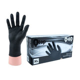 Qtop Q40 | Schwarze Nitril-Einweghandschuhe, 100 Stück - De Detailshop