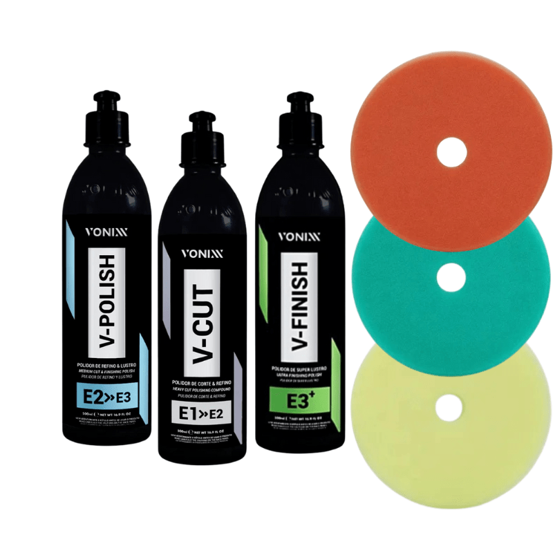 Vonixx V-Cut, V-Polish und V-Finish complete driedelige Polierset